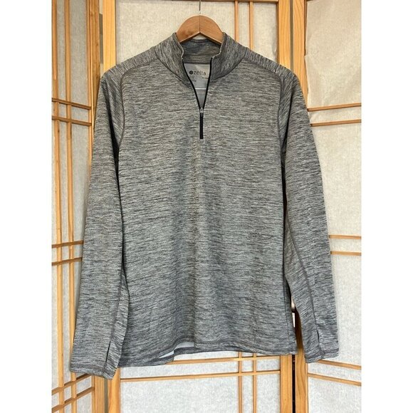 Zella Tops - Zella Heathered Gray Athletic Quarter Zip Athletic Top Medium Running Outdoors